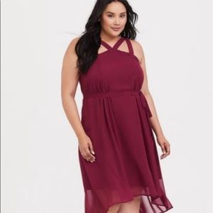 Torrid 2 Berry Chiffon Strappy Dress